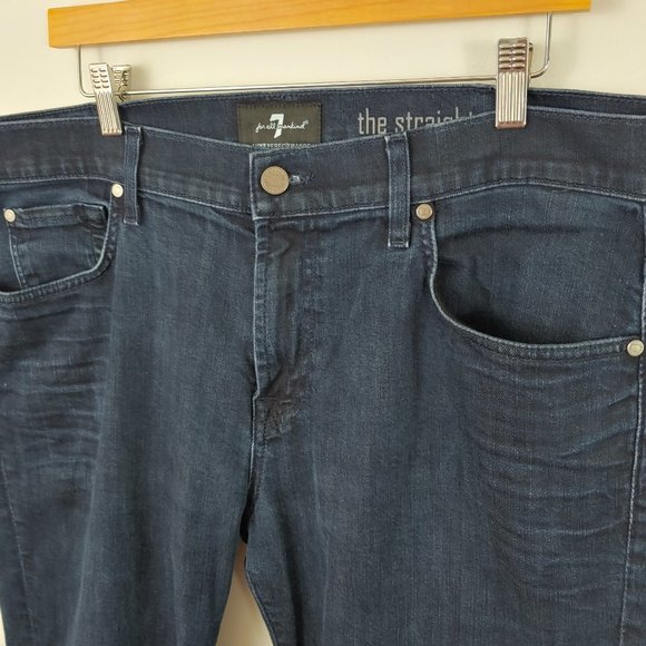 7 for all Mankind Luxe Performance The Straight Dark Wash Jeans size 40 - Picture 3 of 9